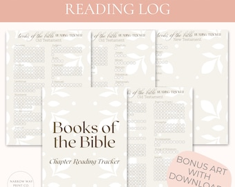 Books of the Bible Printable, Bible Reading Journal,  Bible Reading Plan Tracker