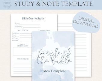Bible Character Study, Names of the Bible Study Template, Simple Bible Study (Printable PDF)