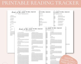 Books of the Bible Printable, Bible Reading Checklist PDF, Bible Chapter Tracker, Scripture Reading Log, Christian Planner Insert