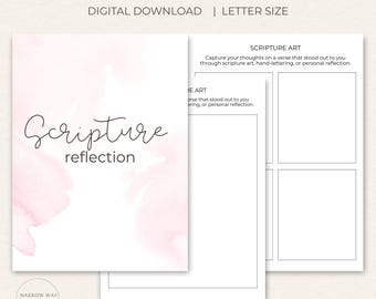 Summer Scripture Writing Plan, Journaling and Reflection PDF, Bible Verse Mapping Drawing and Doodling Pages (Digital Download)