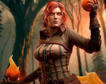 Triss Merigold-beeldje schaal 1/12 en 1/6 The Witcher handgeschilderd model / doe-het-zelfpakket 20 stuks
