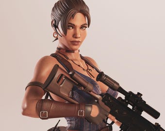 Sheva Alomar Figurine 1/10 and 1/6 Scale Resident Evil Hand Painted Model / DIY Kit 33 pcs