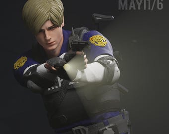 Leon Kennedy Figurine 1/10 and 1/6 Scale Resident Evil Hand Painted Model / DIY Kit 12 pcs