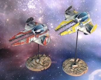Jedi Interceptor Star Wars Legion Scale 1:48 Hand Painted Model / DIY Kit 3 pcs
