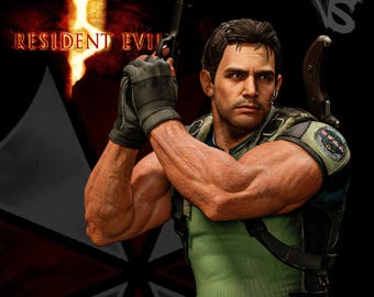 Chris Redfield-figuurtje schaal 1/10 en 1/6 Resident Evil handgeschilderd model/bouwpakket 19 stuks