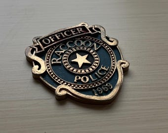 Raccoon Police Department Badge Resident Evil Hand Painted Cosplay Replica / DIY Kit 1 pcs