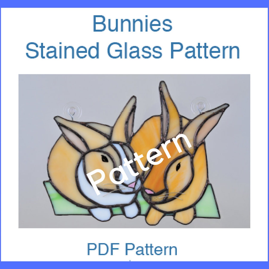Stained Glass Bunnies Pattern Bunny Panel PDF INSTANT DOWNLOAD - Etsy