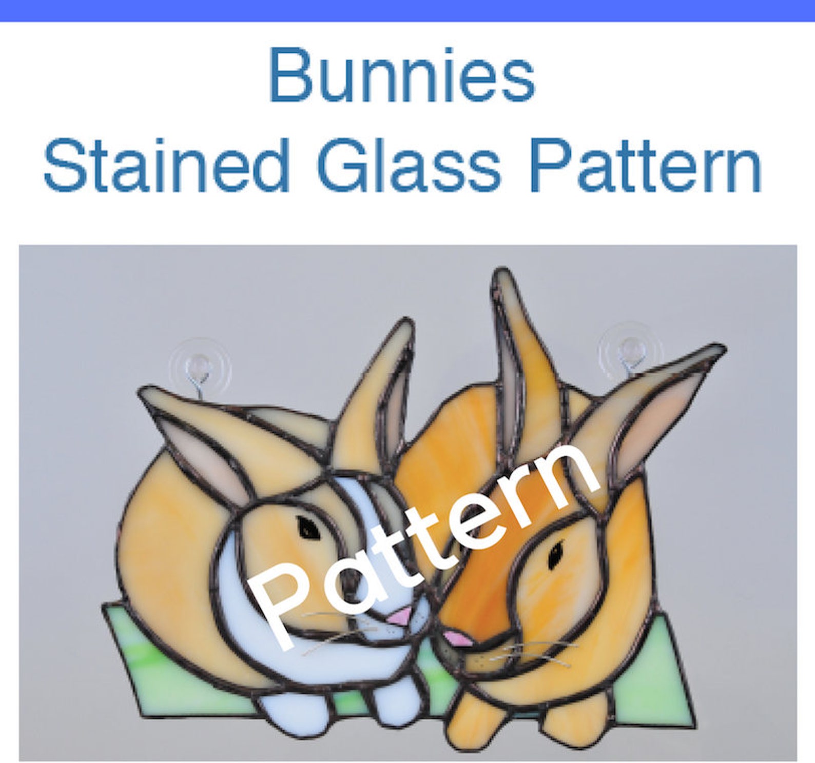 Stained Glass Bunnies Pattern Bunny Panel PDF INSTANT DOWNLOAD - Etsy