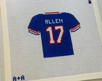 アレン・バッファロー・ビルズジャージ 13 メッシュ 手描きニードルポイントキャンバス