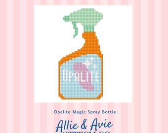 Guia de Pontos de Bordado em Tela com Frasco de Spray Mágico Opalita (Download Digital)