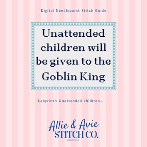 Kinderen zonder toezicht krijgen borduursteekgids The Goblin King Labyrinth (digitale download)