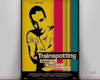 Trainspotting-poster, Danny Boyle-muurkunst, decor Britse cultfilm, print klassieke film jaren 90, cadeauposter