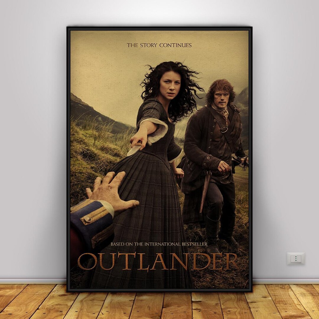 Outlander Poster, Jamie Fraser and Claire Fraser Wall Art, TV Series ...
