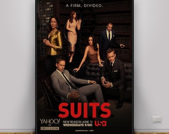 Suits-poster, Harvey Spectre en Mike Ross muurkunst, tv-serie print, cadeauposter
