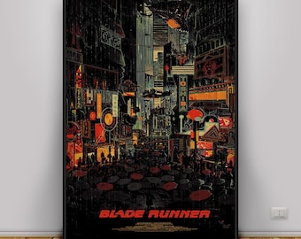 Blade Runner Poster, Ridley Scott Wall Art, Neo-Noir Sci-Fi Movie Decor, Blade Runner Film Print, Gift Poster