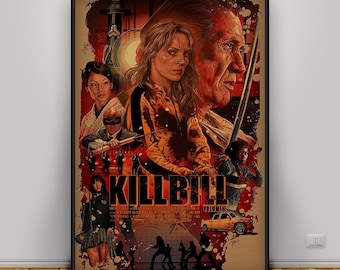 Kill Bill-poster, Quentin Tarantino-kunst aan de muur, decor wraakactiefilm, film The Bride print, cadeauposter
