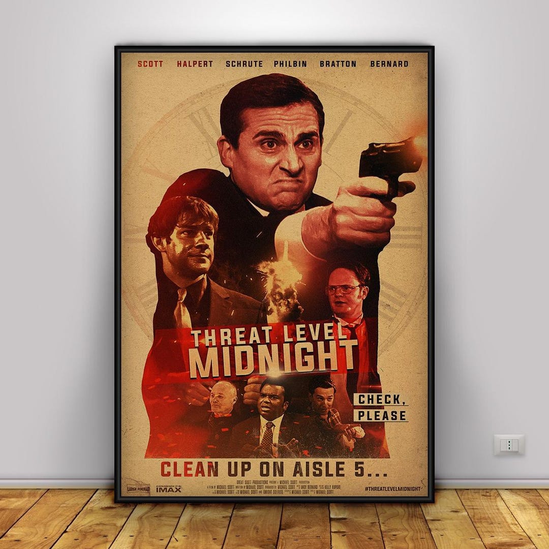 Comedy Alert Level Threat Level Midnight Poster, the Office Wall Art, Comedy Parody Movie ...