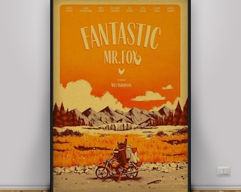 Fantastische Mr. Fox-poster, Wes Anderson-muurkunst, stop-motionfilmdecor, grappige filmafdruk, cadeauposter