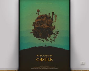 Howl's Moving Castle Poster, Studio Ghibli Style Wall Art, Fantasy Anime Movie Decor, Hayao Miyazaki Print, Gift Poster