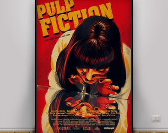 Pulp Fiction Poster, Quentin Tarantino Wall Art, Cult Crime Movie Decor, Retro Cinema Film Print, Gift Poster