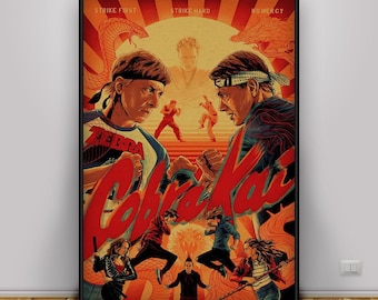 Cobra Kai Poster, Johnny LARusso und Daniel LaRusso Wand Kunst, Karate Dojo Print, TV Serie Geschenk Poster