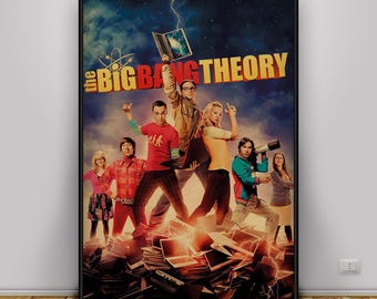 The Big Bang Theory-poster, Sheldon Cooper en Leonard Hofstadter kunst aan de muur, tv-serie print, cadeauposter