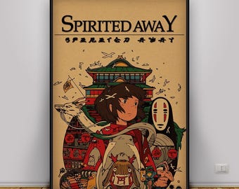 Spirited Away Poster, Hayao Miyazaki Movie Decor, Magical Journey Film Print, Gift Poster