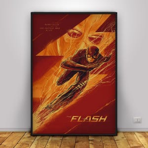 Flash-affisch, Barry Allen och Iris West väggkonst, TV-serietryck, presentaffisch