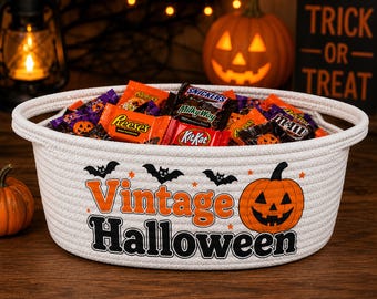 Halloween Candy Basket, Trick or Treat Basket, Halloween Treat Basket, Candy Holder, Halloween Party Decor,Candy Station Basket, Gift Basket