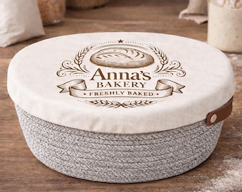 Handmade Cotton Rope Bread Basket, Personalized Bread Storage Basket, Dough Proofing Basket, hostess gift, Housewarming Gift, Gift for Her