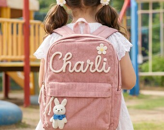 Personalized Kids Corduroy Backpack, Kids Name Backpack, Kids school Backpack, Custom Kids School Bag,  Kids Backpack, Kids Birthday Gift