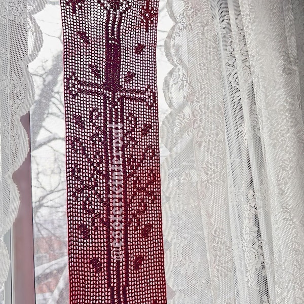 Gráfico com o padrão para esta tapeçaria de crochê filé de espada de fantasia
