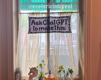 chart pattern for this anti ai filet crochet tapestry
