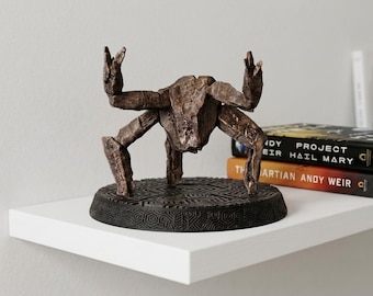 Project Hail Mary Rocky Alien Statue in 2 to 10 Inch Sizes - Custom Textural Finish Display Base - Sci-Fi Novel Collectible Bookish Gift