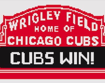 Cubs Wrigley Field Chicago-naaldpuntpatroon (5 x 7 inch) - digitale download