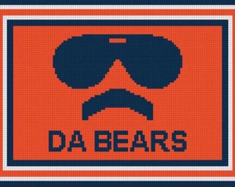 Schema per ricamo a punto croce "Da Bears Chicago" (12,7 x 17,8 cm) - Download digitale
