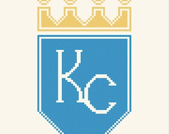 Patrón de punto de aguja de los Kansas City Royals (5"x7") - Descarga digital