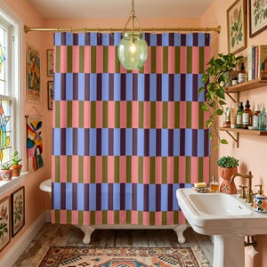 Quiet Luxury MidCentury Modern Shower Curtain Warm Earth Tone Bathroom Decor Color Drench Aesthetic Homeware Gift Idea Bold Contrast Pattern Sophisticated Minimalist Motif Trendy Apartment Upgrade Aesthetic Living Room Focal Point Stylized Abstract Theme Heavy Duty Material Personalized Housewarming Present Bold Saturated Hues Alternative Lifestyle Accessory Polished Interior Design Accessory Timeless Aesthetic Household Item