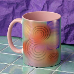 Abstract Coffee Mug Unique Coworker Gift Idea Artsy Gradient Cup For Mid Century Modern Kitchen Eclectic Homeware Young Adult Housewarming