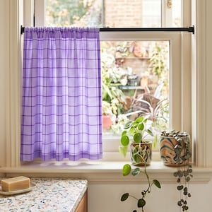 Grid Design Check Pattern Cafe Curtain Sheer Shabby Chic Decor Light Filtering Privacy Screen Eclectic Home Retro Kitchen Baking Gift Idea Nostalgic Mood Colorful Geometric Layout Privacy Screen Textile Art Piece Durable Fabric Hanging Creative Interior Styling Concept Groovy 70s Inspired Motif Bright Cheerful Daytime Essential Bold Statement Piece Alternative Lifestyle Decorative Media High Resolution Art Piece Retro Inspired Style