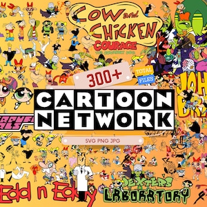 Puede incluir: Una imagen vibrante con numerosos personajes de dibujos animados de programas de Cartoon Network como Las Supernenas, El laboratorio de Dexter y Johnny Bravo. El logotipo de Cartoon Network se muestra de forma destacada, junto con texto que indica más de 300 archivos.