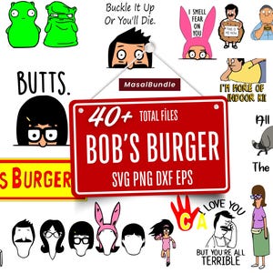 Pakiet filmów Bob's Burgers w formacie SVG, pliki Cricut Cut (pobieranie cyfrowe)