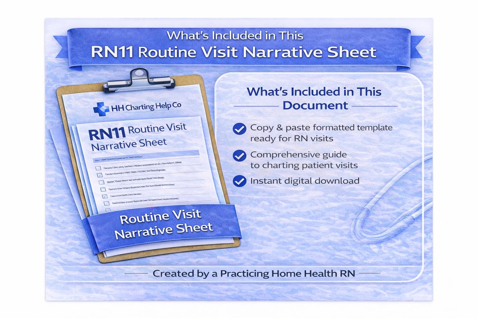 RN11 Home Health Narrative Documentation Template | Defensible Skilled ...