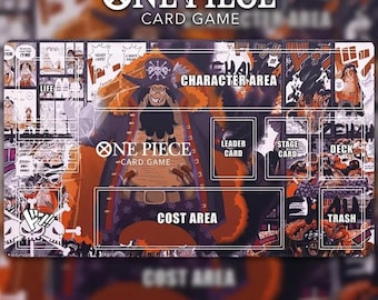 Blackbeard Marshall D. Teech One Piece TCG Playmat with Zones - Custom One Piece Card Game Mat - Emperor of the Sea TCG Accessory - 24x14"
