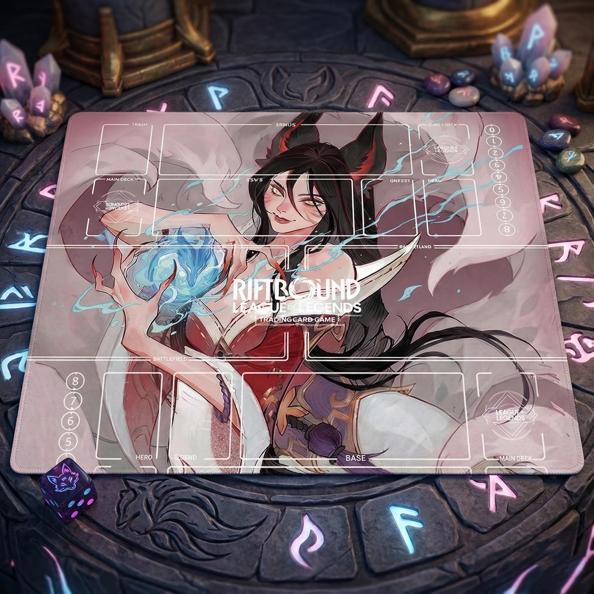 Ahri Riftbound Playmat Two Players - League of Legends Trading Card ...