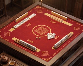 Mahjong Mat - Non-Slip Gaming Mat for Players, Clubs, and Gift for Mahjong Lovers 80 x 80 cm