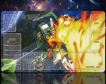 Altron Gundam Card Game Playmat with Zones | Gundam Wing TCG Desk Mat | 24x14 Anime Gaming Mousepad | Mobile Suit Gift for TCG Players