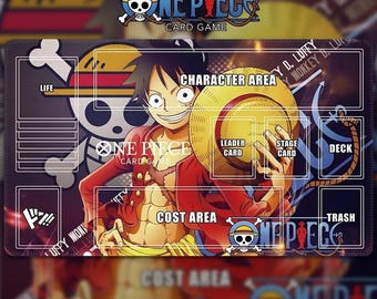 One Piece TCG Playmat - Monkey D. Luffy Straw Hat Edition - Game Mat with Zones - Premium Anime Desk Mat for One Piece - Gift for TCG Player