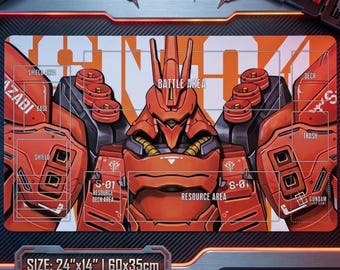 Sazabi Gundam Playmat – Char's Counterattack TCG Gaming Mat (24"x14")