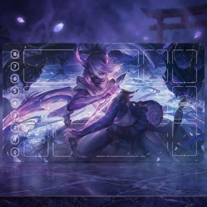 Akali inspirierte Tcg Riftbound Spielmatte 24x14, League Kartenspielmatte mit Bereiche